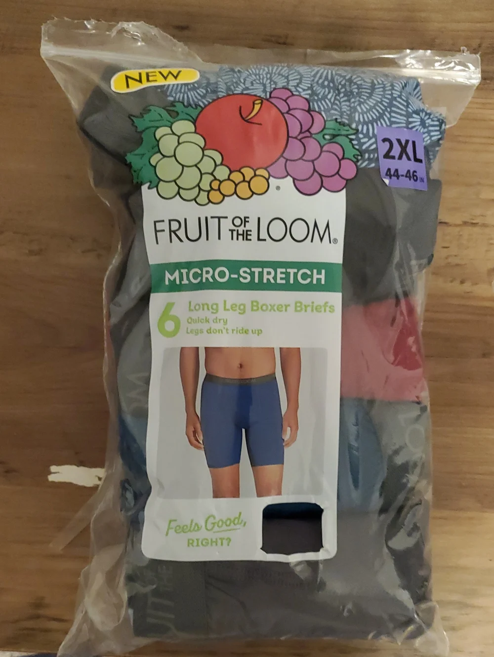 Fruit of the Loom Micro-Stretch Long Leg Boxer Briefs - 2XL - Multi-Color Pack